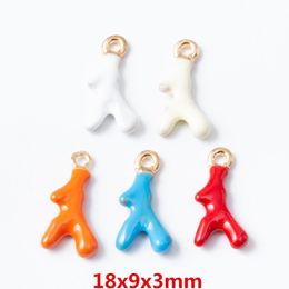 20pcs coral antlers Dripping oil Light Gold zinc alloy metal pendant charms for diy Jewellery making 6732261f