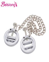 Belsiang Bdsm Nipple Clamps Chain Clips For Women Torture Nipple Clamps Bondage Adjustable Breast Stimulate Sex Toys For Couples Y9134925