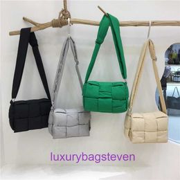 Bottgss Ventss Cassette Designer Shoulder bags online shop This seasons 2023 autumnwinter new space cotton woven pillow bag with the same sty With Real Logo