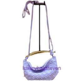 Bottgs's Vents's sardine designer tote bags on sale Early Autumn New Purple Classic Woven Bag One Shoulder Oblique Straddle Small With Real Logo 1JOJ