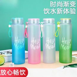 Water Bottles Gradual Colour Frosted Plastic Cup Portable Outdoor Sports Kettle Male And Female Students Internet Celebrity