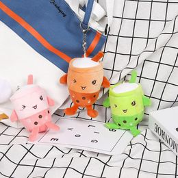 Cartoon 10cm Pearl Milk Tea Cup Plush Keychain Pendant Toy Small Grab Machine Doll Dolls Activity Christmas Gifts1912798