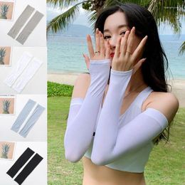 Knee Pads Ultra-thin Arm Sleeves For Women Spring Summer Sun Protection Ice Sleeve Elastic Long Hand Cover Cycling Sports