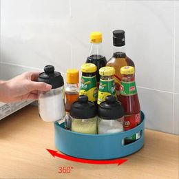 Kitchen Storage 2024 Creative Multifunctional Rotating Cosmetic Box Food Non-slip Tray Desktop Rack