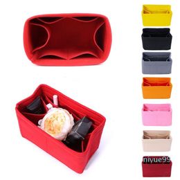 New Multifunction Women Felt Insert Bag Makeup Cosmetic Bags Travel Inner Purse Portable Handbag Storage Organizer Tote S M L300p