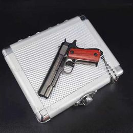 Gun Toys 1 3 High Quality Metal 1911 Keychain Model G17 Desert Eagle Toy Gun Miniature Alloy Pistol Collection Toy Gift Pendant T240309