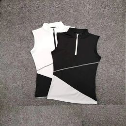 Polos Golf Wear Women's Tshirt Summer Fashion Sport Golf Apparel Sleeveless Shirts Elastic Slim Polo Shirt for Ladies