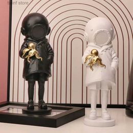 Decorative Objects Figurines NORTHEUINS Resin Diver Girl Statues Banksy Deep Diver Sculpture Street Art Ornament Figurines Interior Desktop Decor Collections T2