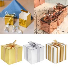 Guests wedding discounts small gift box loose candy box solid rose gold packaging box baby shower birthday party decoration 240309