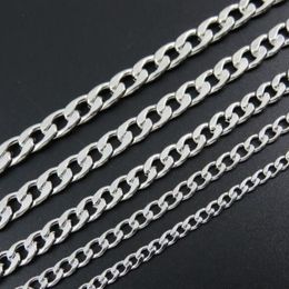 10meter 4 6 7 8mm in Bulk Jewelry Making Lot Meters Beveled Flat Figaro Stainless Steel Unfinished 1;1 NK Chain DIY Jewelry Findin283v