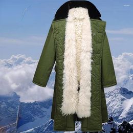 Men's Trench Coats Thick Warm Coat Real Wool Ened Inner Jacket With Fur Winter Sheepskin Military And Cold Protection