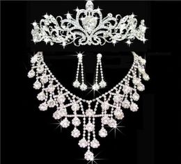 Tiaras gold Tiaras Crowns Wedding Hair Jewellery neceklaceearring Cheap Whole Fashion Girls Evening Prom Party Dresses Accessor1568686