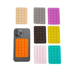 Double Side Silicone Suction Pad For Mobile Phone Fixture Suction Cup Backed 3M Adhesive Silicone Rubber Sucker Pad For iphone samsung xiaomi huawei Fixing 50pcs