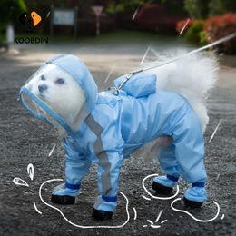 XS-2XL Haustier Hund Regenmantel Kapuzenoverall Wasserdichte Hundejacke Outdoor Reflektierende Hunde Regenmantel Wasserabweisende Hundekleidung 240307