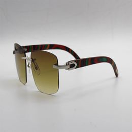 Luxury Designer Sunglasses Peacock Wood Sun Glasses Mens Gold Frameless For women With Original Red Box Extreme Edition267v