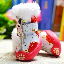 Snow Boots Shoes For Pets Dogs 4pcslot AntiSkidding Small Animals Cat Puppy Foot Wear Accessories Supplies 240228