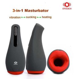 Sex toy massager Otouch Masturbators Pussy Vagina Toys Men Male Masturbator Blowjob Oral Sucking Heating Vibrating 3 in 1 Airturn 3861446