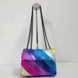 Eagle Head Shoulder Bags messenger Womens Splicing handBag Metal totes Single Bag Rainbow Handbag Fashion Bag5220830