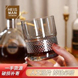 Tumblers Withered Heisman Handmade Diamond Wrapped Glass Cup With High Aesthetic Value And Surface Mounted Water Internet Famous In