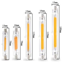 R7S COB LED Glass Tube Light Bulb, 78mm/118mm J78 J118 COB Light, AC110V/220V Home Halogen Lamp Replacement LL