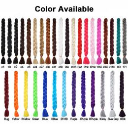 Human Ponytails 165gPack High Temperature Fibre Jumbo Braiding Hair Pre Stretched 82 Inch Synthetic Crochet Extensions For Box Br9785056