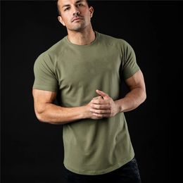 Plain T Shirt Men Fashion Tee Shirts Summer Cotton Short Sleeve Tshirt Fitness Mens Gym Clothing Casual Sports T Shirts 230226