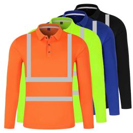 Shirts Hi Vis Safety Work Polo Shirt Reflective Construction Shirts for Men Women Quick Dry Long Sleeve Shirt Men Outdoor