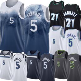 Anthony Edwards Minnesotas Timberwol Basketball Jerseys Retro Kevin 21 Garnett 2023-24 City Men Youth Kids Jersey