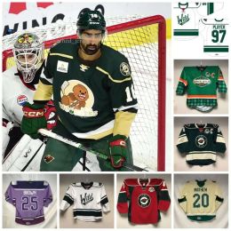 Maglia da hockey Iowa Wild 2023-2024 Jujhar Khaira Zane Mcintyre Simon Johansson Pavel Novak Jake Lucchini Adam Beckman Kevin Conley 6302