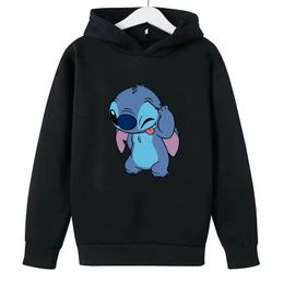 Fun anime cotton patchwork hoodie for children cartoon clothing girls boys hooded sportswear babies casual top 240227