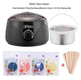 NXY Epilator Electric Wax Melt Heater Machine Set 2 Bags Bean 10 Wood Stickers Hair Removal Paraffin Warmer Kit 06213607854