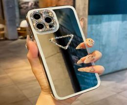 Designer Phone Cases For Iphone 14 Pro Max 13 Mini 12 11 Sets Max Plus PU Anti Falling Shockproof Fashion Diamond As Mirror 2211076689856