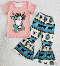 RTS Kids Designer Clothes Girls Summer Boutique Outfits Whole Children Clothes Sets Toddler Girls Clothing Bell Botto9008245