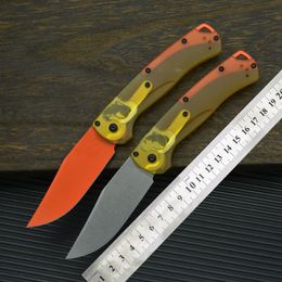 Grivory BM15535 Folding Knife Taggedout Orange PEI Handle 9cr18mov White/Orange Blade AXIS 15535 Pocket Knives Outdoor Camping EDC Tool 520