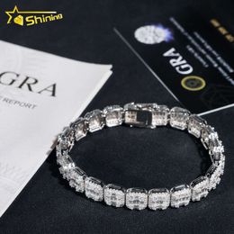 New Design High Quality Luxury Moissanite Chain 8.5mm Hip Hop 925 Silver Iced Out Bracelet Luxury Cuban Link Chain