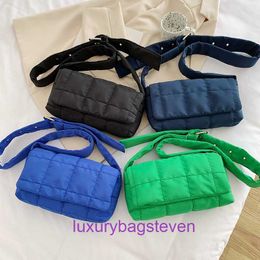 Bottgss Ventss Cassette Designer Shoulder bags online shop Leisure texture nylon fabric crossbody bag 2023 autumnwinter new Korean version With Real Logo