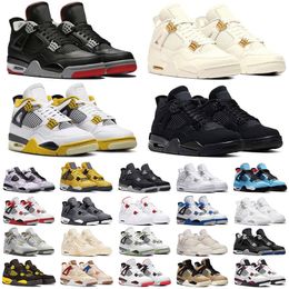 4 Men Basketball Shoes University Blue Jumpman 4S Black Cat Military Fire Red Thunder Sail White Oreo Pure Money Dark Mocha Bred Sports Outdoor Sneakers 36-47