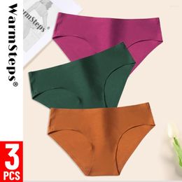 Women's Panties WarmSteps 3 Pieces Set Underwear For Woman Briefs Solid Lingerie Female Underpants Seamless M-XXL Large Size