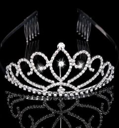 Girls Crowns With Rhinestones Wedding Jewellery Bridal Headpieces Birthday Party Performance Pageant Crystal Tiaras Wedding Accessor7962258