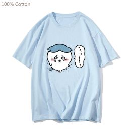 T-Shirt Chiikawa Cat Tshirt Casual Men/women Kawaii Cartoon Printing Teeshirt 100% Cotton High Quality Tshirt Casual Short Sleeve Tee