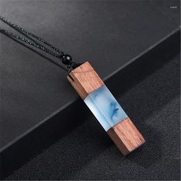 Pendant Necklaces Drop Women Men Necklace Handmade Resin Wood & Pendants Rope Chain Wooden Jewellery Gifts