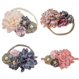 Hair Accessories Handmade Stretchy Band Soft Baby Girls Elastic Flower Headband