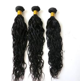 Virgin Brazilian Hair Bundles Human Hair Weaves Natural Wave Wefts 834Inch 100 Unprocessed Peruvian Indian Mongolian Mink Hair E1373799