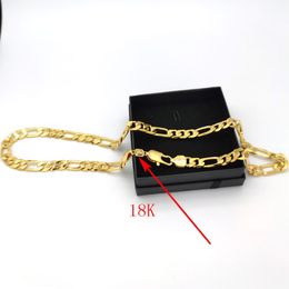 Necklace 10 mm 600 mm 24 inch Mens 18 k Stamp Solid Gold GF Ltalian Figaro Link Chain295W