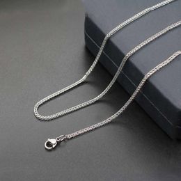 Whole 2MM Stainless Steel Silver Colour Chain Necklace Size 45CM 50CM 55CM Fashion Gift Jewellery Fit Pendant Drop Chains284T