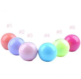 Round Ball 3D Lipstick Makeup Moisturising Lip Sphere liBalm p Pomade Lip Balm Fruit Embellish Lip Care DHL 7470322