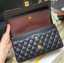 10A Designer bag Mirror quality Jumbo Double Flap Bag Luxury 23cm 25CM 30cm Real Leather Caviar Lambskin Classic All Black Purse Quilted Handbag Shoulde 1005ess
