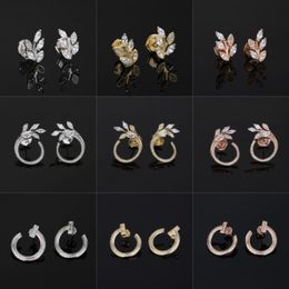 T Design open hoop stud earrings vine circle earrings 925 sterlling silver rose gold 18k gold plated Jewellery Luxury Brand Valentin276x