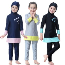 Swimwear Muslim Girl Swimwear Hijab Islamic Lovely Swimsuit for Kids Children Beach Wear Moroccon Swimming Clothes Bathing Suit