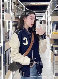 Women's Jackets designer brand South Oil High End Wear 23 Autumn/winter New Ce Jia Wool Leather Patchwork Casual Baseball Suit Trend BOJX